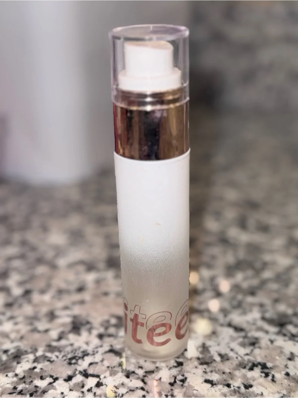 White Matte Pump Makeup Bottle - Unbranded